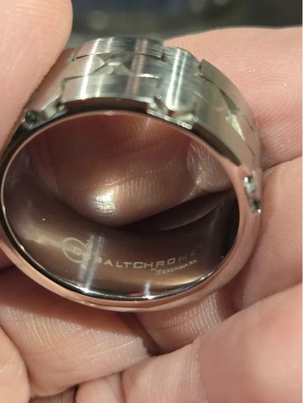 Comfort-fit Satin-finished Celtic Cross Design Ring. Size 13